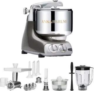 Ankarsrum AKM 6230 yleiskone + Deluxe-paketti, black chrome