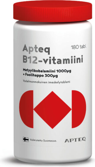 Apteq B12 metyylikobalamiini 1000 mikrog 180 tabl