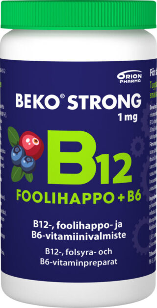 Beko Strong B12+Foolihappo+B6 170 purutabl mustikka-karpalo