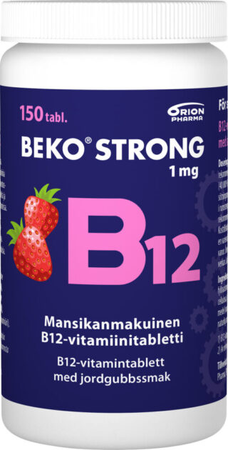 Beko Strong B12-vitamiini 1mg 150 purutabletti mansikka