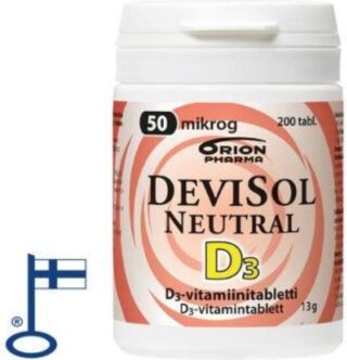 Devisol DeviSol Neutral 50 mcg – D-vitamiini 200 tabl