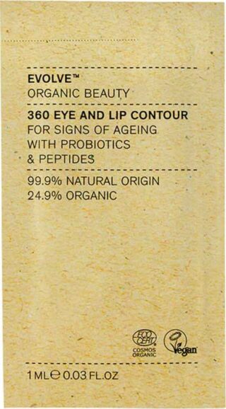 Evolve Organic Beauty 360 Eye & Lip Contour huulten- ja silmänympärysvoide 1ml Näyte