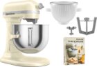 Kitchenaid Artisan 5KSM70SHXE yleiskone 6,6 litraa + 5KSMICM Ice Cream Maker, almond cream