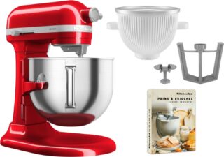 Kitchenaid Artisan 5KSM70SHXE yleiskone 6,6 litraa + 5KSMICM Ice Cream Maker, candy apple