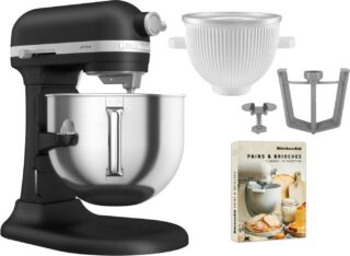 Kitchenaid Artisan 5KSM70SHXE yleiskone 6,6 litraa + 5KSMICM Ice Cream Maker, imperial black