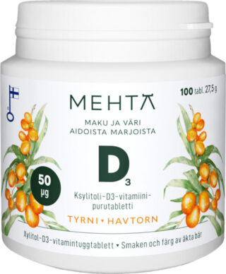 Mehtä D-vitamiini 50 mikrog Tyrni 100 tabl