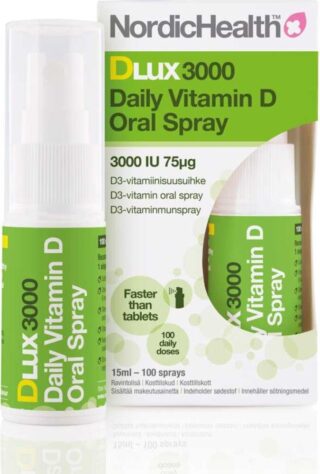 Nordic Health Dlux 3000 D3-vitamiini Suihke 75 ug 15 ml