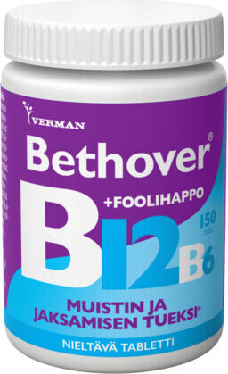 Oy Verman Ab Bethover B12 + foolihappo + B6 150 tablettia