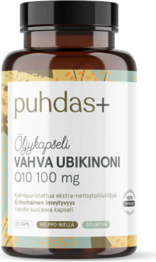 Puhdas+ Ubikinoni Q10 100mg oliiviöljy 120 kaps