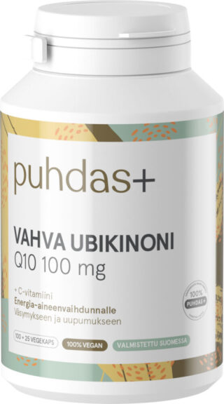 Puhdas+ Vahva Ubikinoni Q10 100 mg + C-vitamiini 100+25 kaps