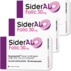 Sideral SiderAL Folic rauta kampanjapakkaus 3×20 pss 30 mg
