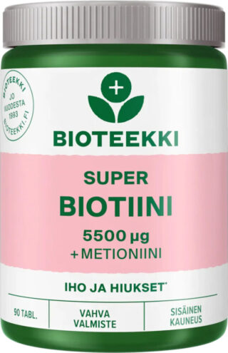 Super Bioteekki Super Biotiini (+Metioniini) 5500 ug 90 tabl