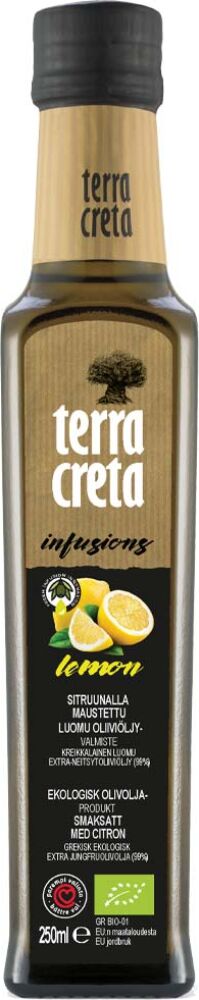 Terra Creta Bio Infusion sitruunalla maustettu Ekstra-neitsytoliiviöljy, luomu 250 ml