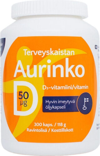 Terveyskaista Aurinko D 50 mikrog 300 kaps